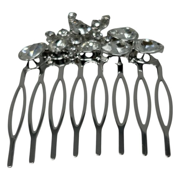 Swarovski Bailee Star Silver Tone Crystal Hair Comb Sparkling Wedding Formal - Picture 7 of 13